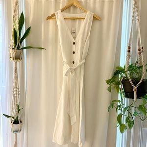 Button down linen shirt dress